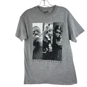 EUC-NOTORIOUS BIG TUPAC SHAKUR Eazy-E "Street Legends" 2PAC Short Sleeve T-Shirt